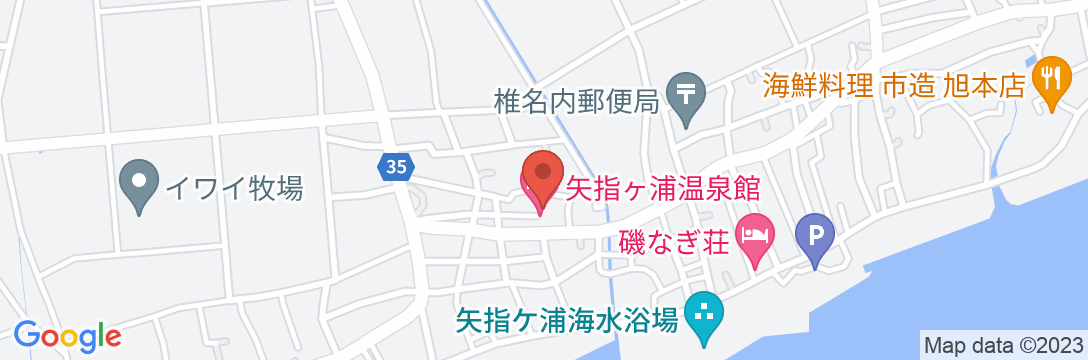 矢指ヶ浦温泉館の地図