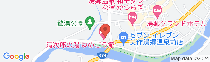 湯郷温泉 清次郎の湯 ゆのごう館の地図