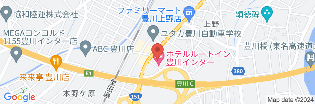 ホテルルートイン 豊川インターの地図