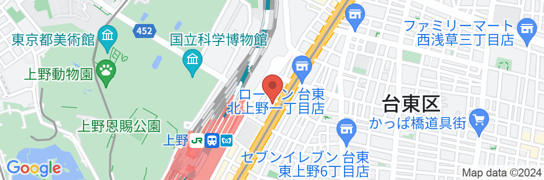 スーパーホテルJR上野入谷口の地図
