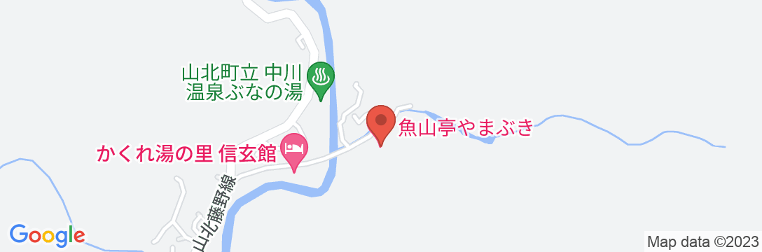 中川温泉 魚山亭やまぶきの地図
