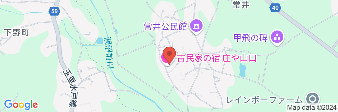 古民家の宿 庄や山口の地図