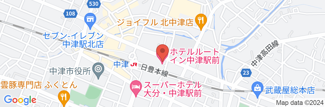 ホテルルートイン中津駅前の地図