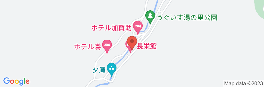 鶯宿温泉 長栄館の地図