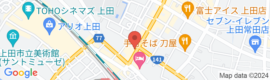 上田プラザホテルの地図