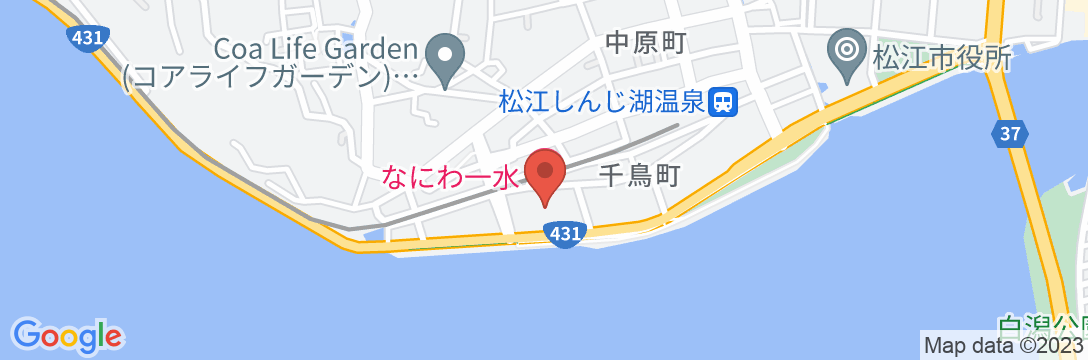 松江しんじ湖温泉 なにわ一水の地図