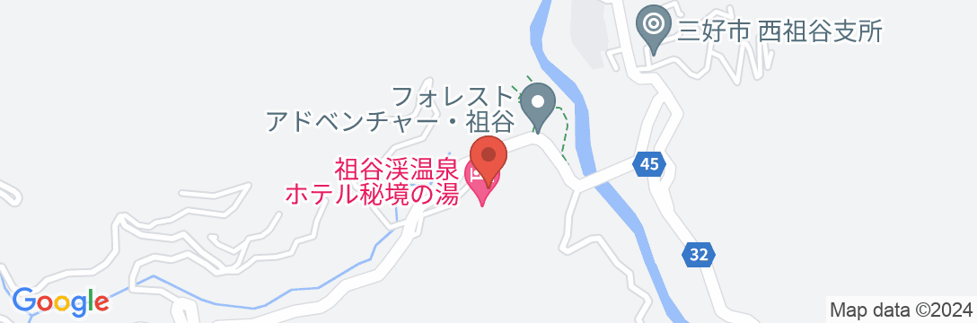 祖谷渓温泉 ホテル秘境の湯の地図