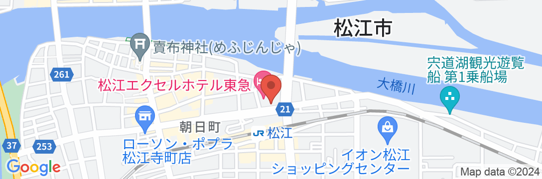 松江エクセルホテル東急の地図