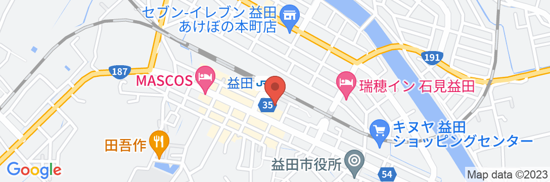 益田グリーンホテルモーリスの地図