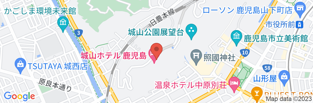 SHIROYAMA HOTEL kagoshima(城山ホテル鹿児島)の地図