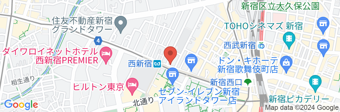 ホテルローズガーデン新宿の地図