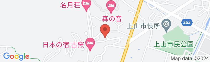 かみのやま温泉 旅館 静山荘の地図