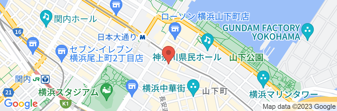 ホテルJALシティ関内 横浜の地図