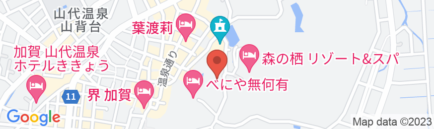 加賀山代温泉 みどりの宿 萬松閣の地図