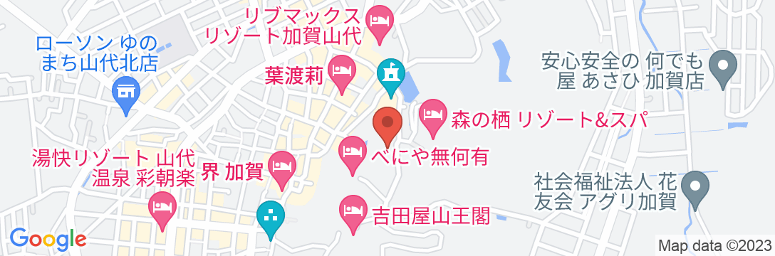 加賀山代温泉 みどりの宿 萬松閣の地図