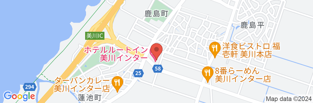 ホテルルートイン美川インターの地図