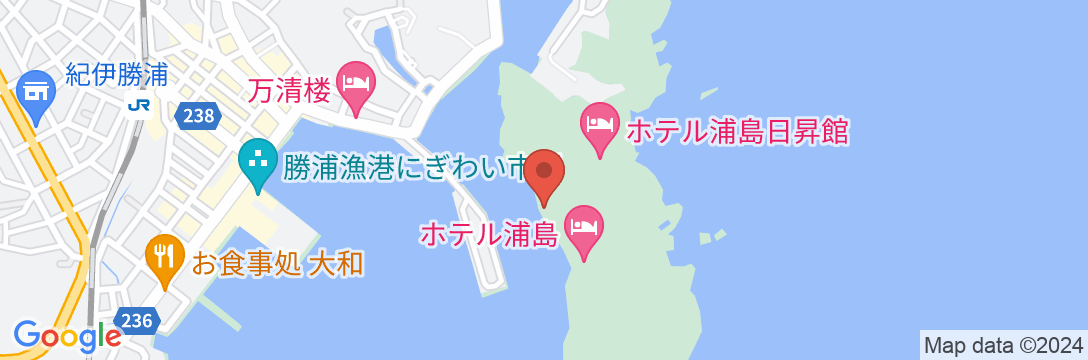 勝浦温泉 ホテル浦島の地図