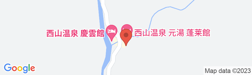 西山温泉 元湯 蓬莱館の地図