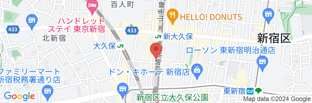 新宿ノースホテルの地図