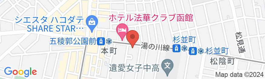 オールドスタイルホテル函館五稜郭の地図