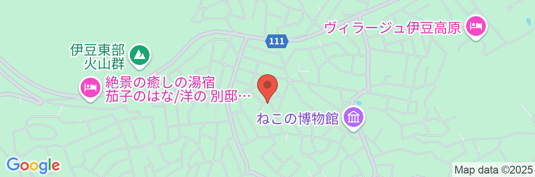 伊豆高原温泉 全室露天風呂付の宿 e,ここ地宿 風曜日の地図