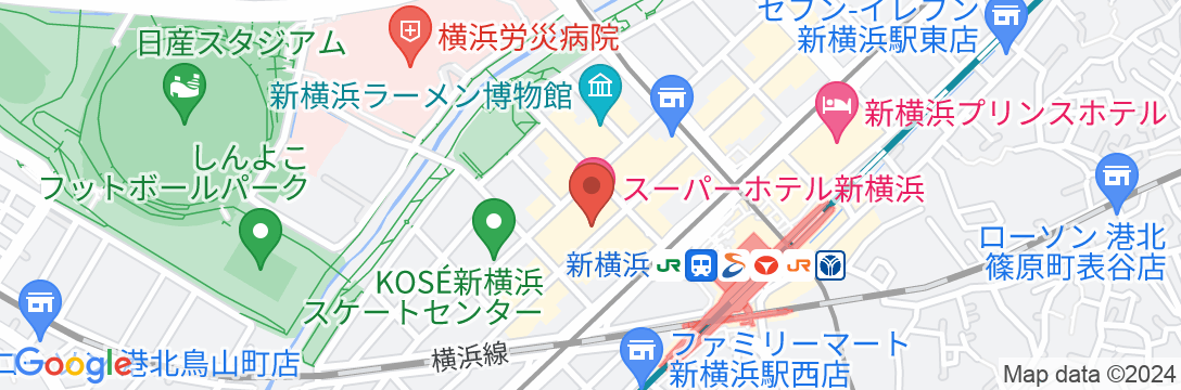 高濃度炭酸泉 ハナミズキの湯 スーパーホテル新横浜の地図