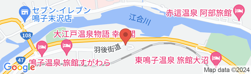 鳴子温泉 旅館弁天閣の地図