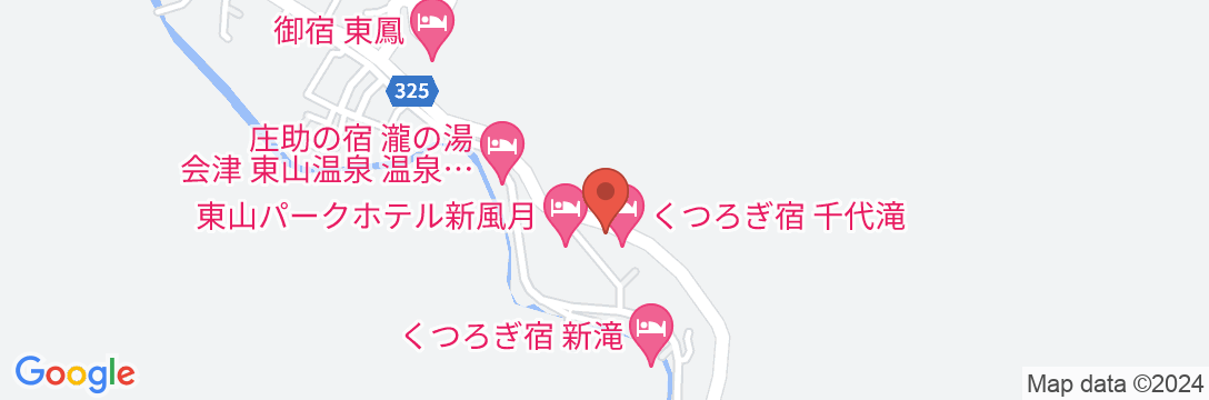 会津東山温泉 くつろぎ宿 千代滝の地図