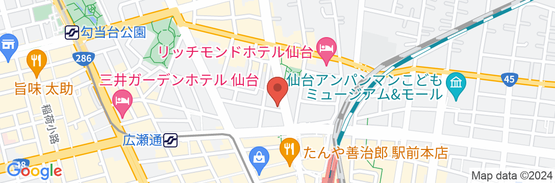 天然温泉 萩の湯 ドーミーイン仙台駅前(ドーミーイン・御宿野乃 ホテルズグループ)の地図