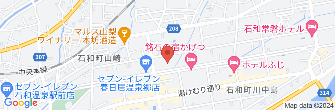 石和温泉 美と健康と癒しの宿 ホテル八田の地図