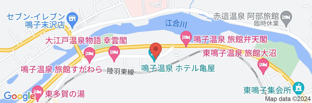 鳴子温泉 ホテル亀屋の地図