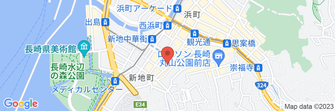 ホテルJALシティ長崎の地図