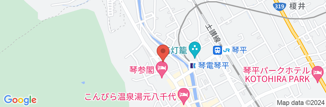 湯元こんぴら温泉華の湯 紅梅亭の地図