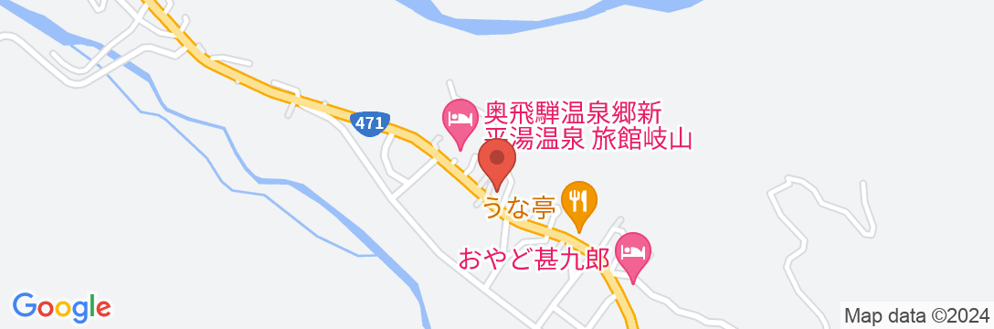 奥飛騨温泉郷 新平湯温泉 美山荘の地図