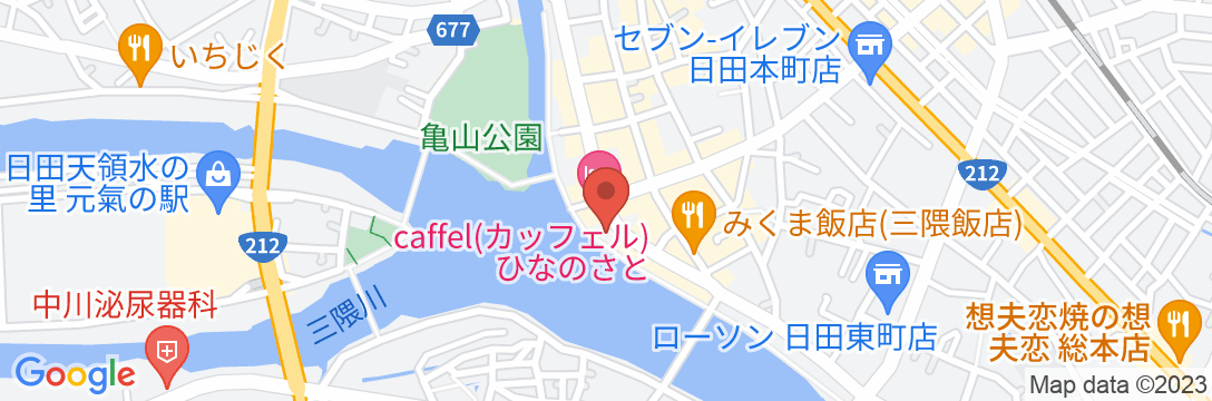 日田温泉 亀山亭ホテルの地図