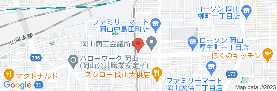 岡山シティホテル厚生町の地図