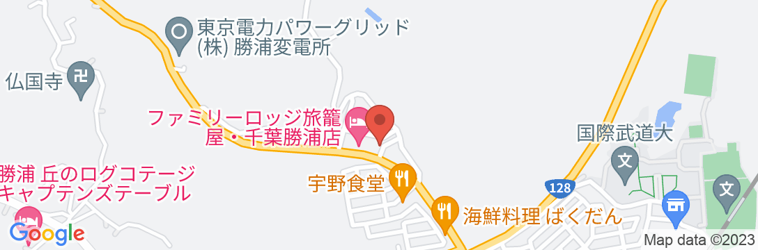 ファミリーロッジ旅籠屋・千葉勝浦店の地図