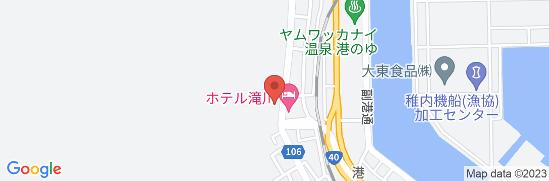 稚内温泉 ホテル喜登の地図