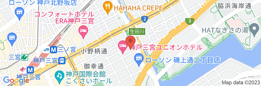 東横INN神戸三ノ宮1の地図