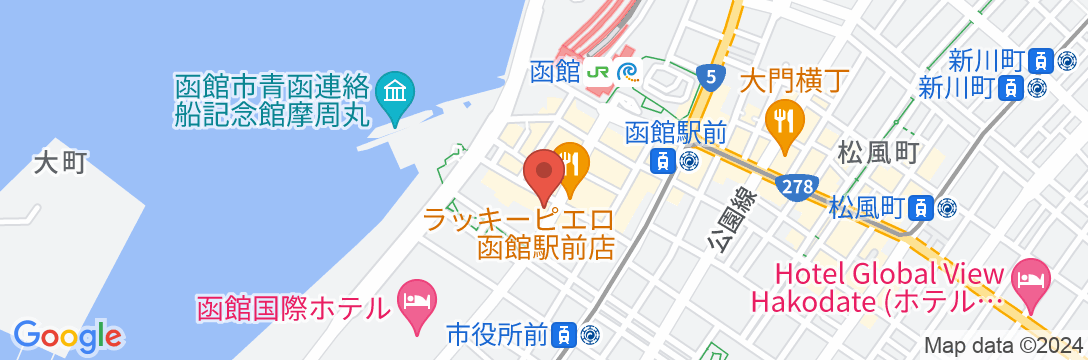 東横INN函館駅前朝市の地図