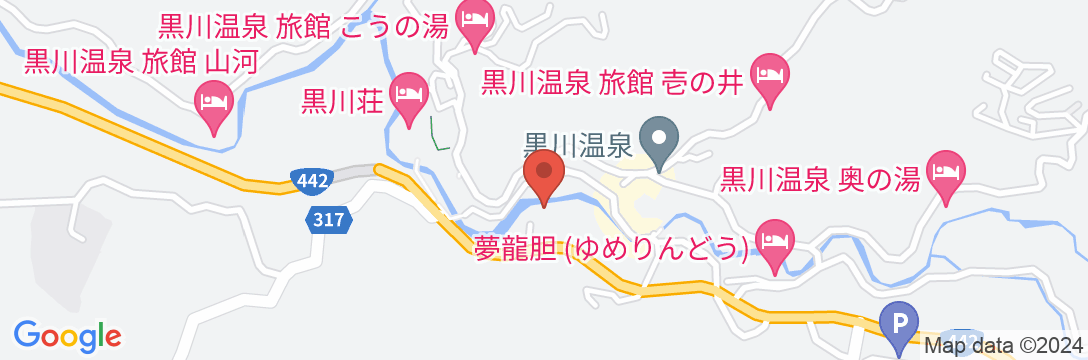 黒川温泉 やまびこ旅館の地図