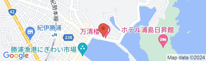 南紀勝浦温泉 くつろぎの宿 料理旅館 万清楼の地図