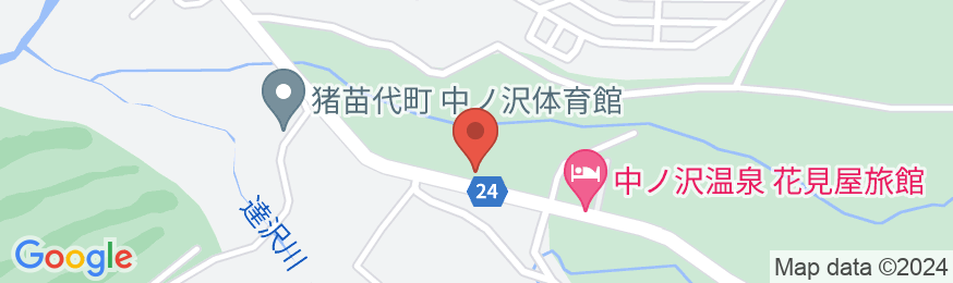 中ノ沢温泉 庭園露天風呂の宿 朝日屋旅館の地図