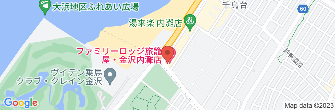 ファミリーロッジ旅籠屋・金沢内灘店の地図