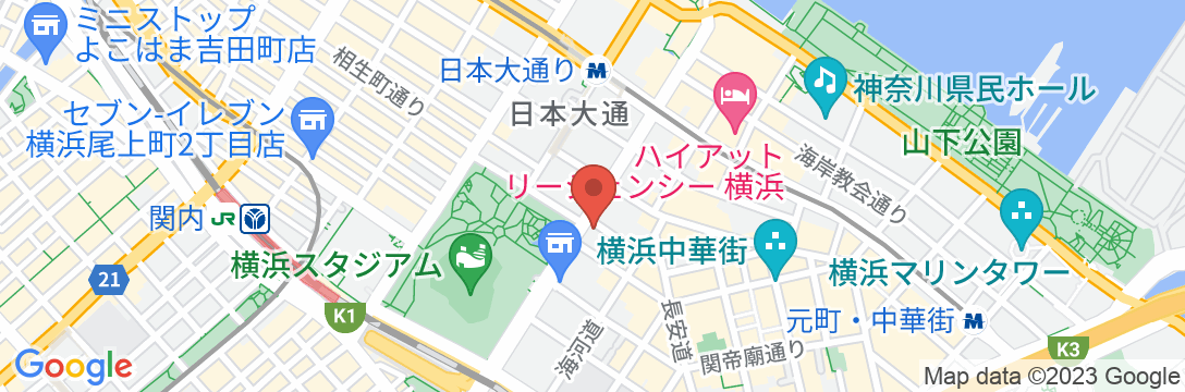 スーパーホテル横浜・関内の地図