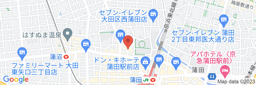 高濃度炭酸泉 梅屋敷の湯 スーパーホテル東京・JR蒲田西口の地図
