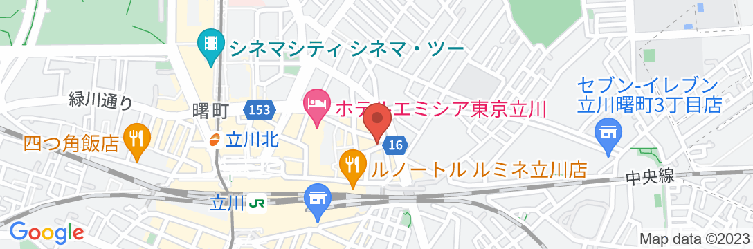 炭酸泉 うたたねの湯 スーパーホテル東京・JR立川北口の地図