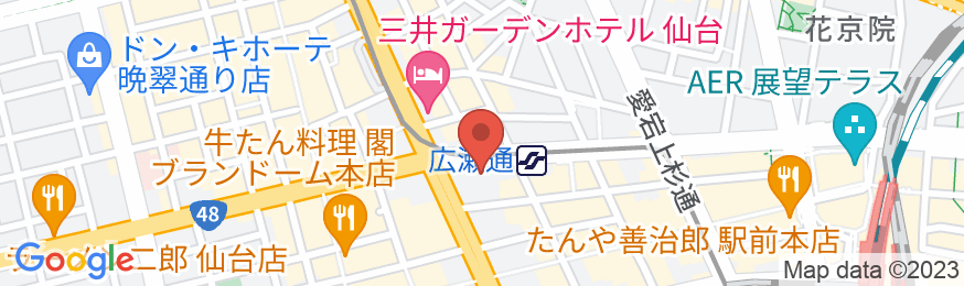 天然温泉 弦月の湯 スーパーホテル仙台・広瀬通りの地図
