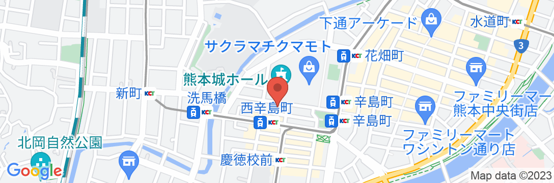 天然温泉 六花の湯 ドーミーイン熊本(ドーミーイン・御宿野乃 ホテルズグループ)の地図