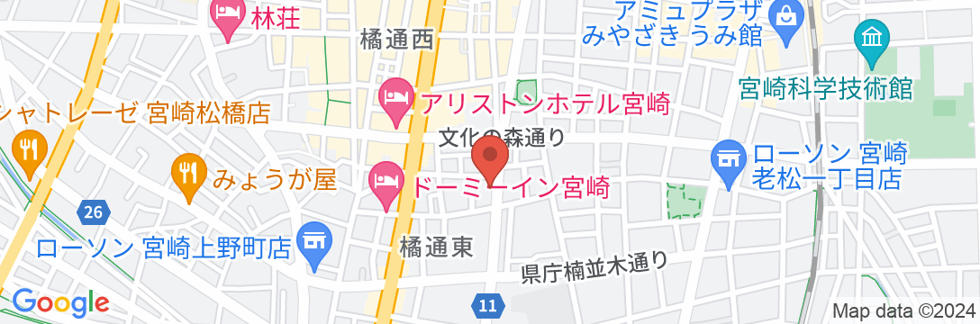 レガロホテル宮崎の地図